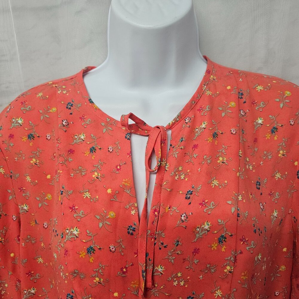 Gap Maternity Blouse Boho Layered Festival Floral Peasant Pink Coral M - Picture 5 of 13